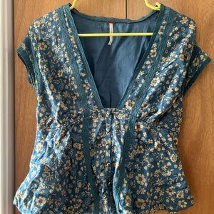 Free People Floral Patterned Top